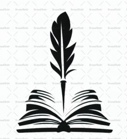 Offenes Buch und Feder